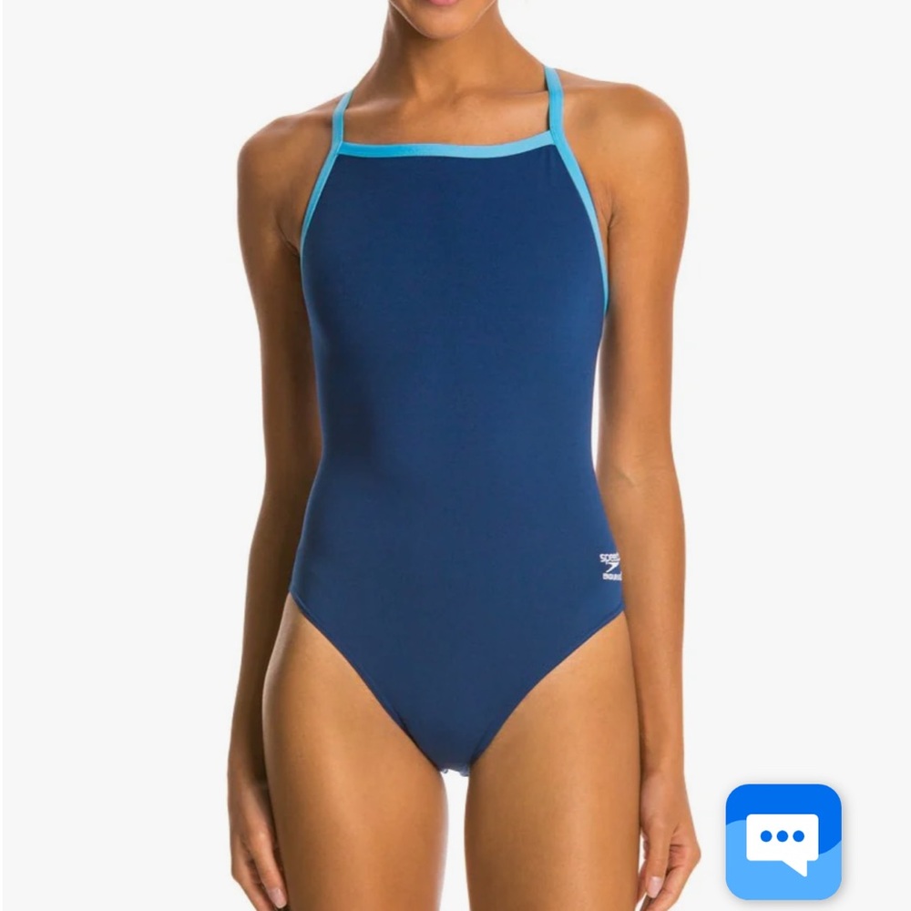 Speedo Blue Athletic One-Piece Swimsuit